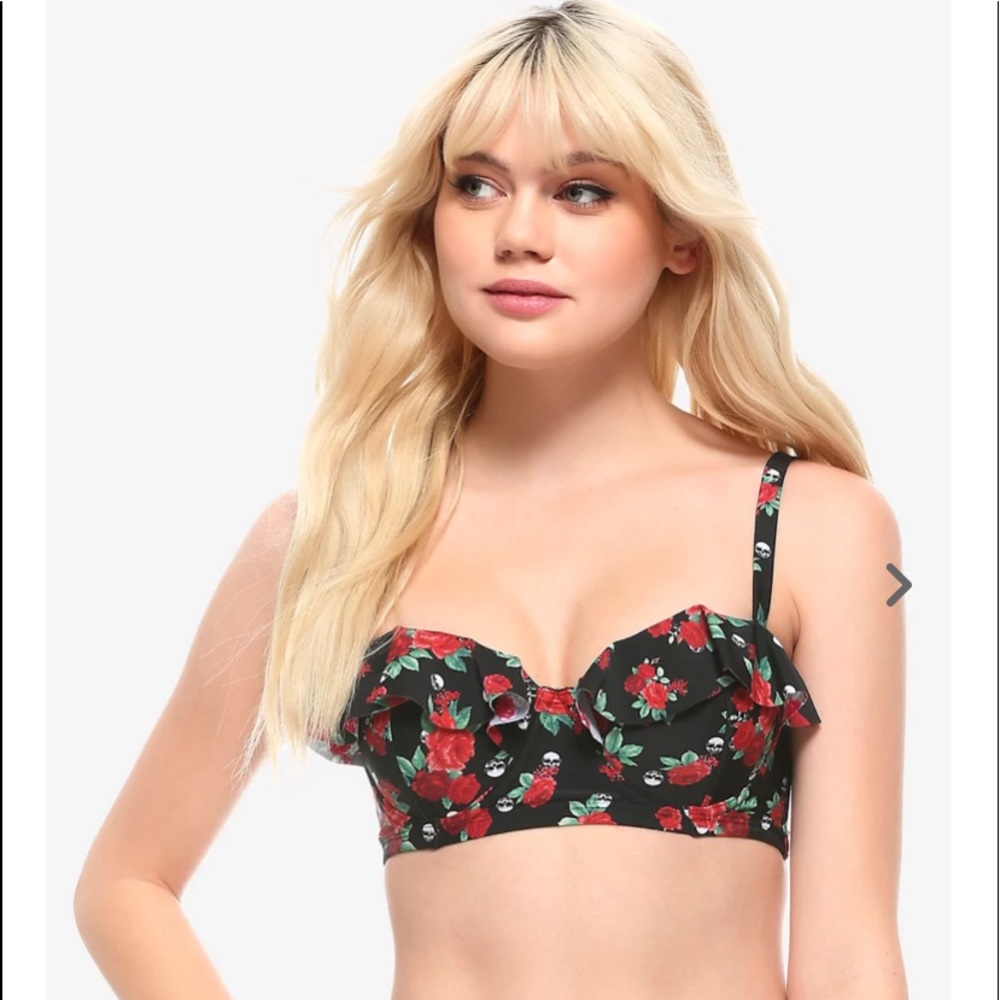 Hot Topic Black Bikini with Roses